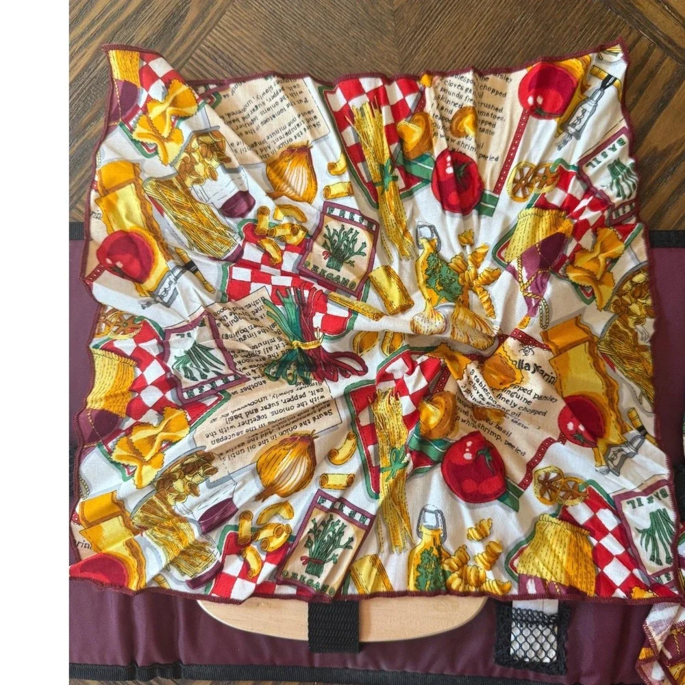 Vintage Picnic at Ascot Wine Cheese Travel Set - Corkscrew Cutting Board Napkins